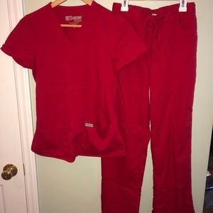 Grey’s Anatomy Red Scrub top and bottom